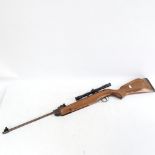 A Webley & Scott Hawk Mk III air rifle, break barrel action, with Nikko Stirling silver crown 4x20