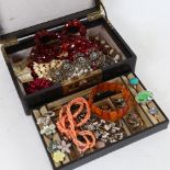 Various jewellery, including coral necklace, rings etc