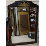 An Oriental design lacquered and gilded mirror, height 91cm