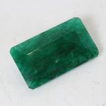 A 468ct unmounted rectangular emerald step-cut emerald, dimensions: 69.00mm x 41.00mm x 20.00mm,