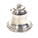 A George V silver bell-shaped inkwell, by Asprey & Co Ltd, hallmarks Birmingham 1910, height 6cm,