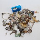 Various costume jewellery, including silver spoon, earrings, bracelets etc