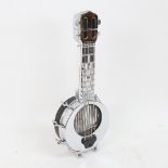 A novelty musical banjo decanter, height 34cm