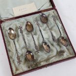 A set of 6 German silver teaspoons, with Maltese Cross finials