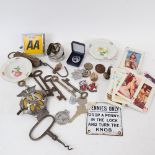 AA badges, keys, badges and playing cards