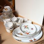 Various Royal Worcester Evesham pattern tea and dinnerware, including platters, dinner plates, shell