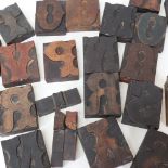 A set of carved Gothic script printing blocks (boxful)