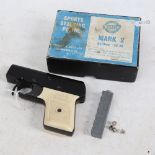 A Webley & Scott .22 calibre sport's starting pistol Mk II, in original box