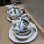 Royal Vale bone china tea set for 8 people, with cottage design