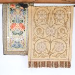 A Chinese silk embroidered panel, and another needlepoint embroidery (2)