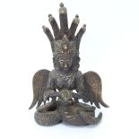 A bronze Naga Kanya Hindu Snake Goddess figure, height 15cm