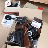 Various Vintage cameras and equipment, including Canon Auto Bellows, Lukos II, Brownie etc