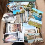 A large quantity of various Vintage topographical postcards (boxful)