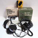 A pair of Hifiman HE-400i over-ear headphones, National Panasonic stereo dynamic microphone, Sony