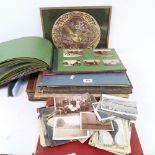 1930s photograph albums, illustrating Russia, Gibraltar, Finland, and gold wirework study of a bird