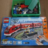 Various LEGO, including boxed City Train set