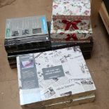Unopened archive boxes, in the form of books, and a quantity of decorative card boxes