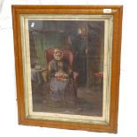 Victorian lithograph, At Last, original maple frame, overall frame size 73cm x 61cm