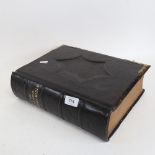 Illustrated leather-bound National Family Bible, height 33cm
