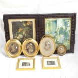 A group of 19th century prints and engravings, including 4 portrait engravings in oval frames (8)
