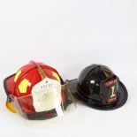 A Vintage Empire PFD firefighting helmet, and another modern example (2)