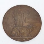 A First World War Period bronze memorial death plaque to James Howarth
