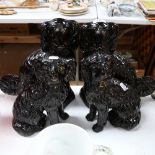 2 pairs of black mantel Spaniels