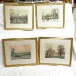 Helen Bradley, set of 4 colour prints, the four seasons, all signed in pencil, image 23cm x 30cm,