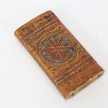 A Dutch stained bentwood cigarette box, 11cm x 6cm