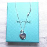 A Tiffany style apple pendant necklace, with gift pouch box and bag
