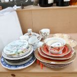 Various ceramics, including Crown Staffordshire, Pratt Ware and Limoges