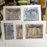 John Hacker, 5 Limited Edition colour prints, abstracts, signed in pencil, largest image 19" x