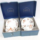 2 boxed Royal Worcester VIP hunting scenes, cups and saucers