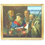 Modesto, oil on canvas, religious scene, canvas 71cm x 86cm, framed