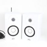 YAMAHA - a pair of white MusicCast NX-N500 bookshelf loud speakers, with cabling, RRP £499