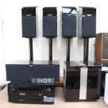 KEF - an extensive home entertainment sound speaker Hi-Fi system, comprising 1 x R400b subwoofer,