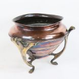 WILLIAM SOUTTER & SONS - a late 19th/early 20th Arts & Crafts copper jardiniere, with free-form