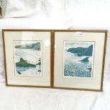 Robert Jones, pair of lithographs, West Country coastal scenes, signed in pencil with Newlyn Art