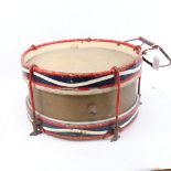 A Vintage side drum, possibly military, diameter 38cm