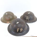 3 Second World War Period steel helmets