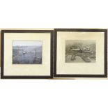 A pair of large format photographs, the flying boat China Clipper, in modern painted frames, overall