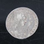 William and Mary (1688 - 94), silver 1689 halfcrown, first busts, first reverse