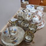 4-part tea services, including Noritake and Royal Vale
