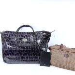 A large Jasper Conran Tripp wheeled luggage case, a dogtooth check bag, and a Mont Blanc imitation