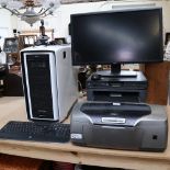 A Corsair Chillblast gaming PC, with Dell LCD monitor, Brother scanner/printer, Epson Stylus