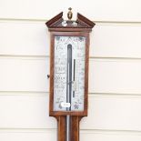 A mahogany mercury stick barometer, by Charles Aiano, height 100cm