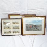 3 19th century hunting prints, framed