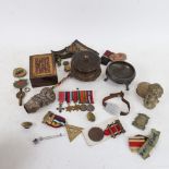 Miniature boxes, medals and badges, including RAF, and other interesting items