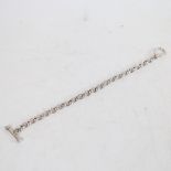 A modern sterling silver belcher link bracelet, length 20cm, 23.4g