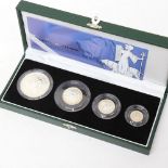 A Royal Mint 2001 silver proof four coin Britannia Collection, boxed with certificate